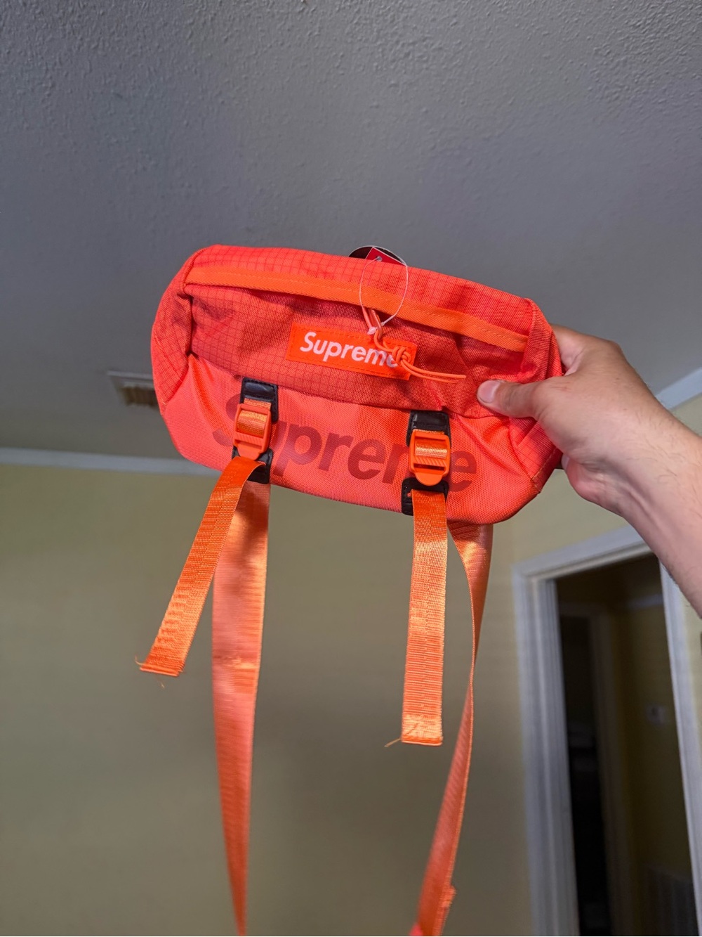 Supreme Bright Orange Belt Bag with Webbing Straps